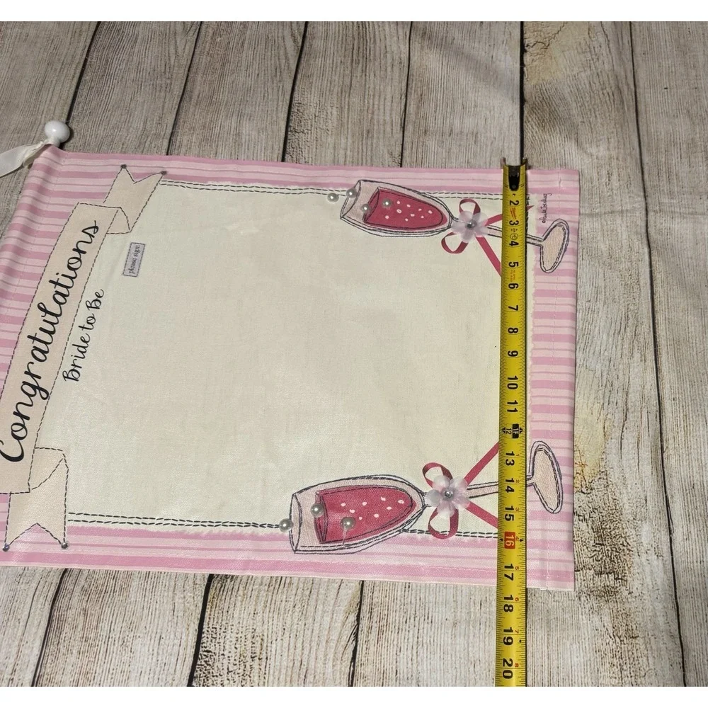 Transpac Autographable Bride to Be Congratulations Canvas Sign Banner Wall Art